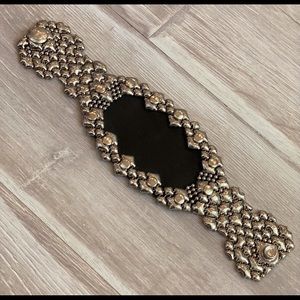 Sergio Gutierrez Liquid Metal & Leather Bracelet